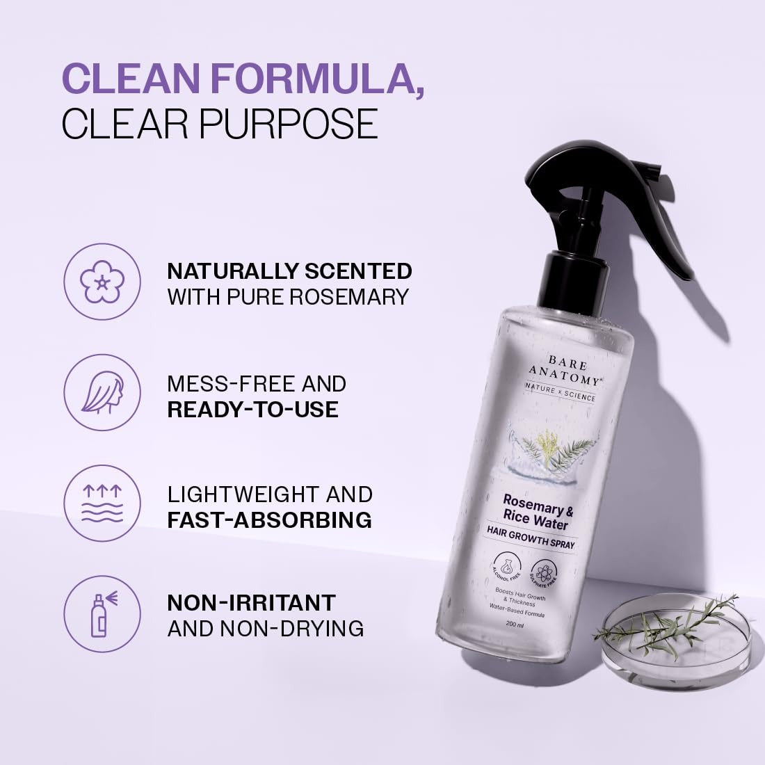 Rosemary & Rice Water Hair Growth Spray